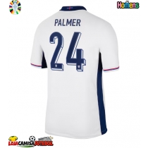 Camisa de Futebol Inglaterra Cole Palmer #24 Equipamento Principal Europeu 2024 Manga Curta